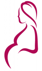stylized outline of pregnant woman