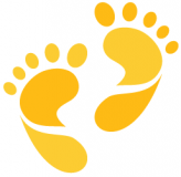 yellow baby footprint