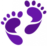 purple baby footprint