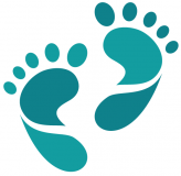 turquoise baby footprint